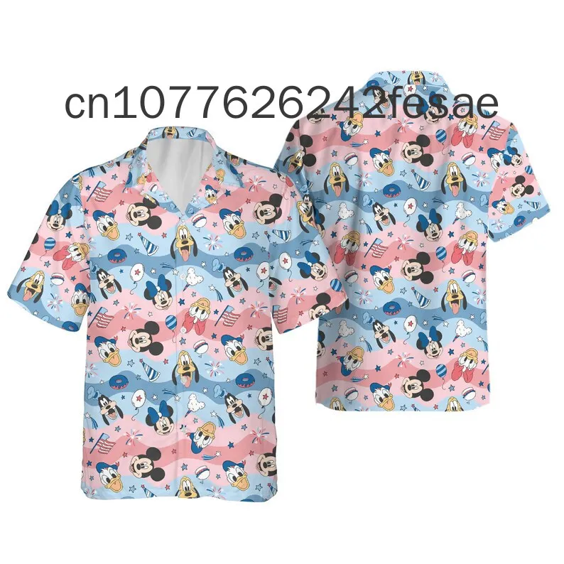 Гавайская рубашка с забавным Дональдом Даком гавайская Disney летняя пляжная для