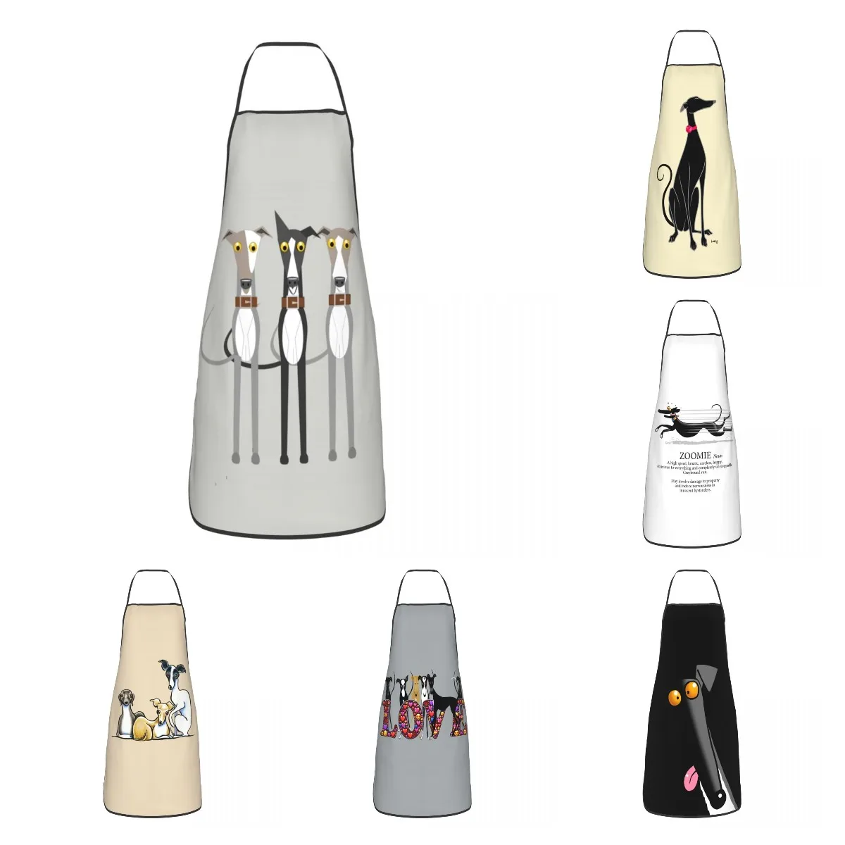 

Cute Greyhound Sighthound Dog Funny Apron Women Men Whippet Puppy Adult Unisex Kitchen Chef Bib Tablier Cuisine Cooking Baking