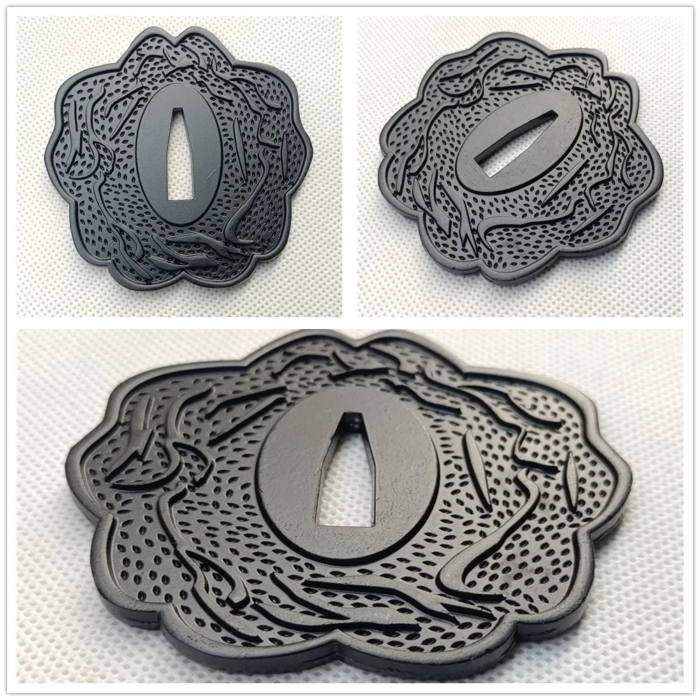 Черная защитная фурнитура из сплава для японского самурайского меча