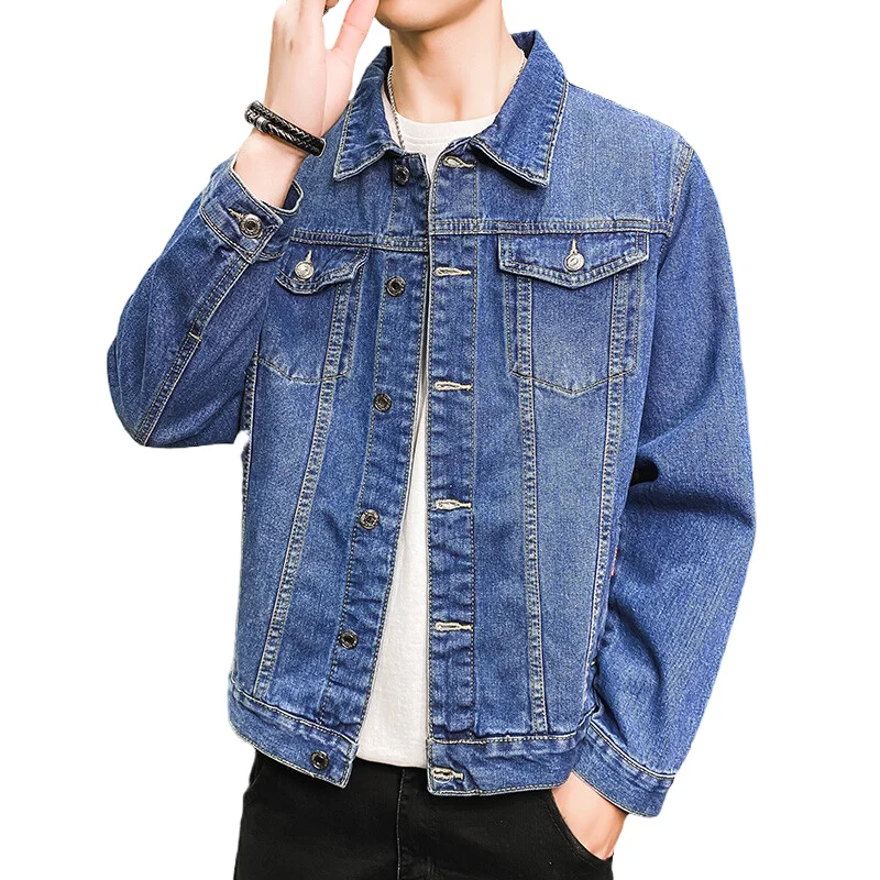 

Hot 2022 Fashion Mens Denim Jackets Slim Fit Mens Jeans Jacket Cotton Outwear Coat Long Sleeve Hole Male Clothing Size M-5XL