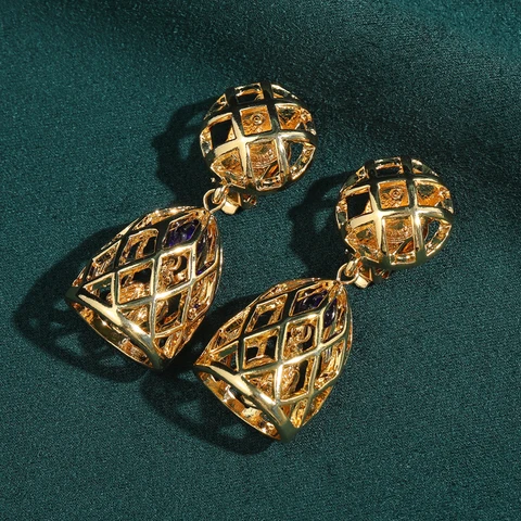 Сережки-капельки STALAIT золотистого цвета