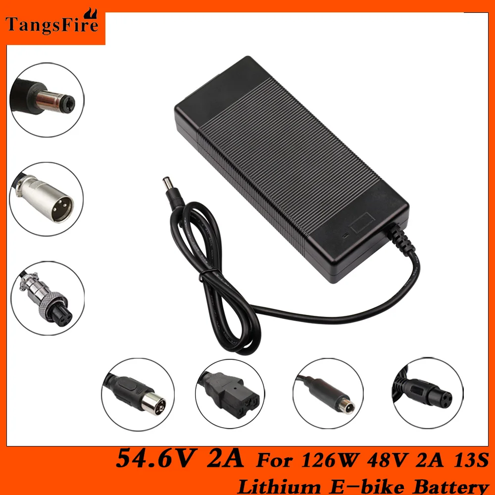 

48V 2A Battery Charger For 13Series 48V Electric Bike Output 54.6V 2A Charger Input 100-240V AC Li-ion Li-poly Charger