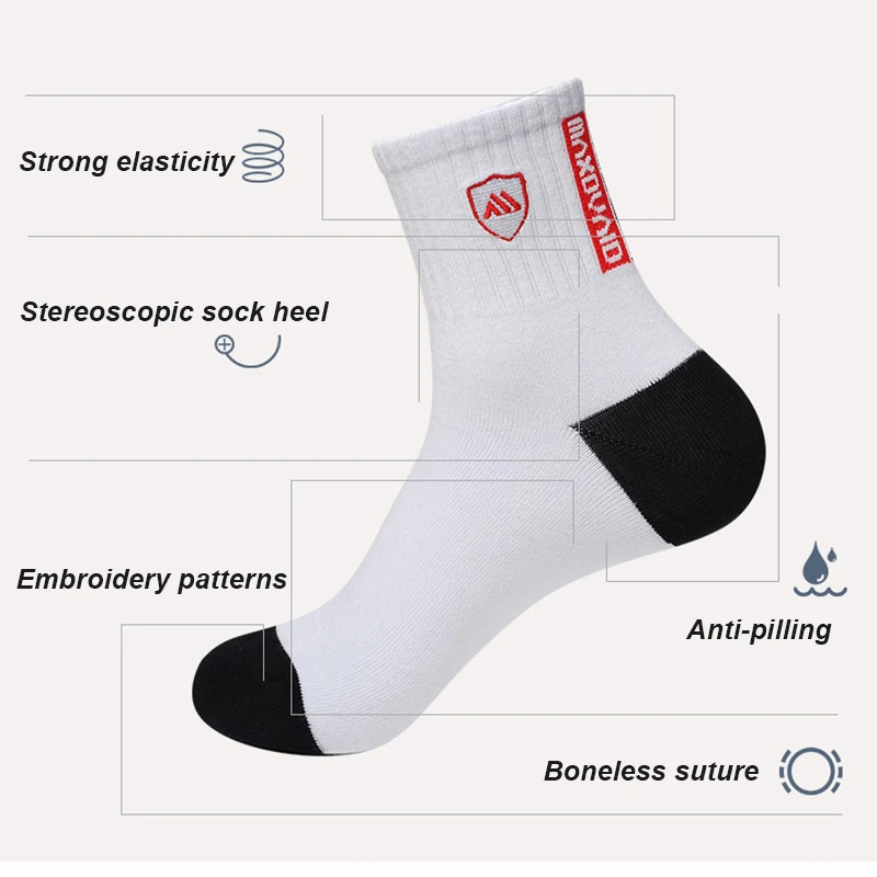 5pairsNew autumn and spring men's women's socks sports socks leisure color thick warm breathable quality socks from 5 pairs sold