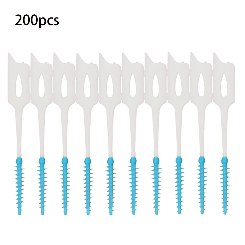 

200pcs Silicone Interdental Brushes Soft Dental Cleaning Brush Teeth Care Floss Toothpicks Oral Tools for Women Drop Shipping