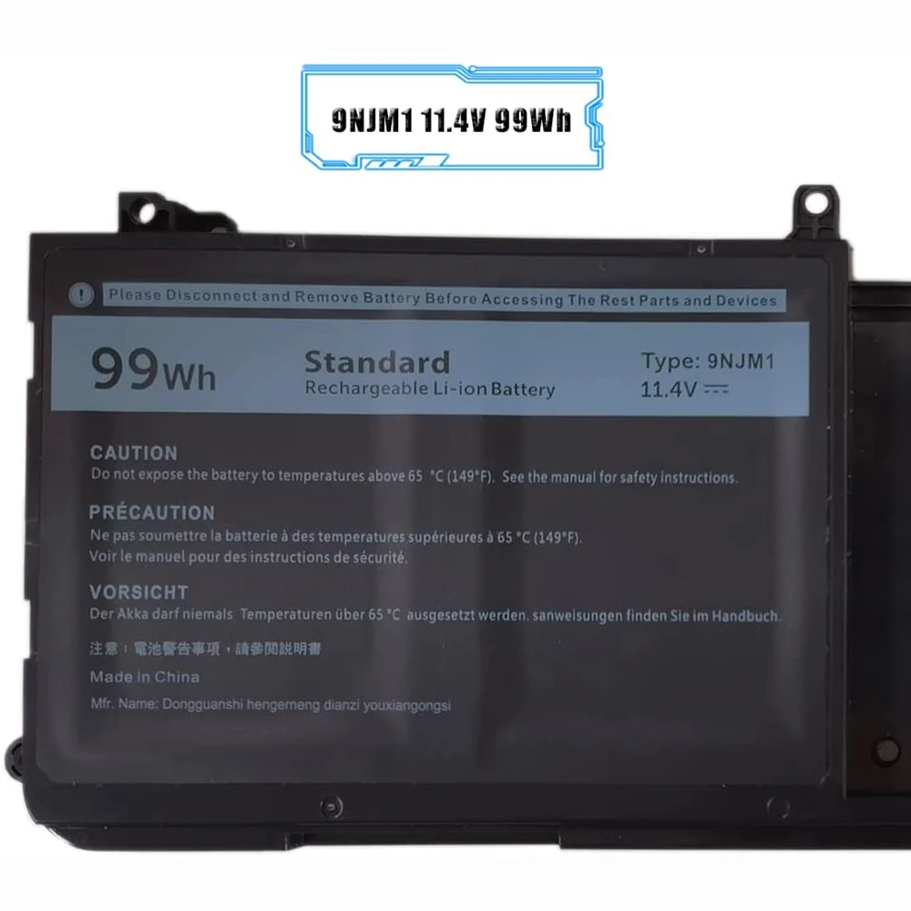 Аккумулятор 9NJM1 44T2R HF250 546FF 11 4 V 99Wh для ноутбука Alienware 15 R3 R4 17 R5 ALW17C D1748 D2738 D2748