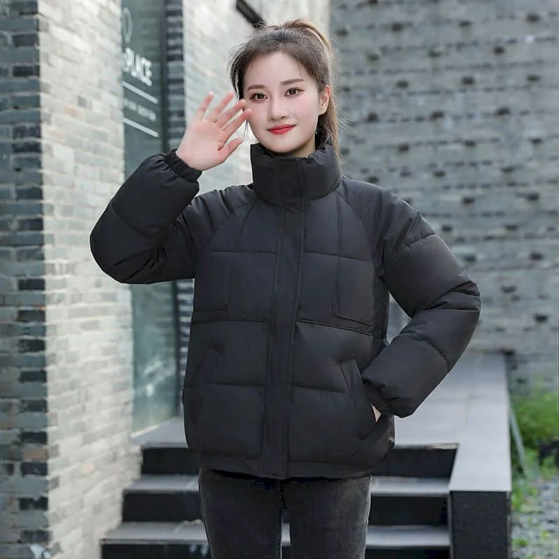 

Winter Coats Oversized Hooded Thickened Bread Jacket for Women Korean Style Loose Solid Casual Cropped Quilted Coat Snow Clothes