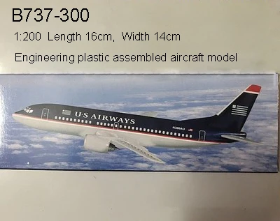 

16*14cm USA Air US Airways Boeing B737-300 Airlines 1:200 Scale Assmebling Airplane Model Assembled airplane model Plane DIY