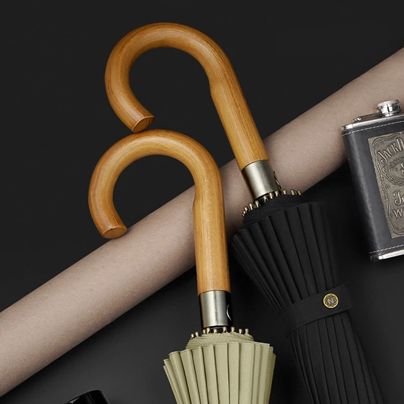 

Handle Outdoor Windproof Resistant Business For Man Long Rain Big Large Umbrella Umbrella Style Wood Umbrella Men Japanese