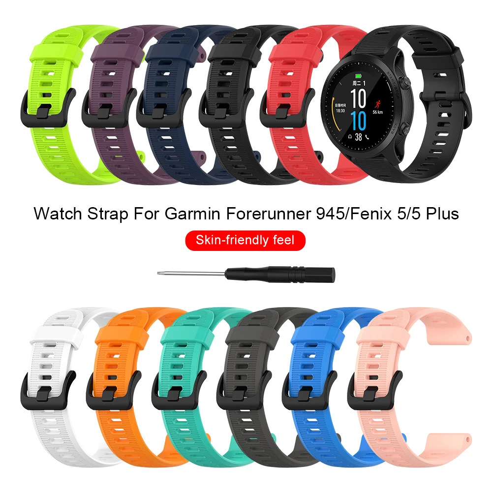 

22mm WatchBand For Garmin Forerunner 945 935 Fenix 5 Plus Fenix5 Soft Silicone Smart Watch Band Outdoor Sports Waterproof Straps