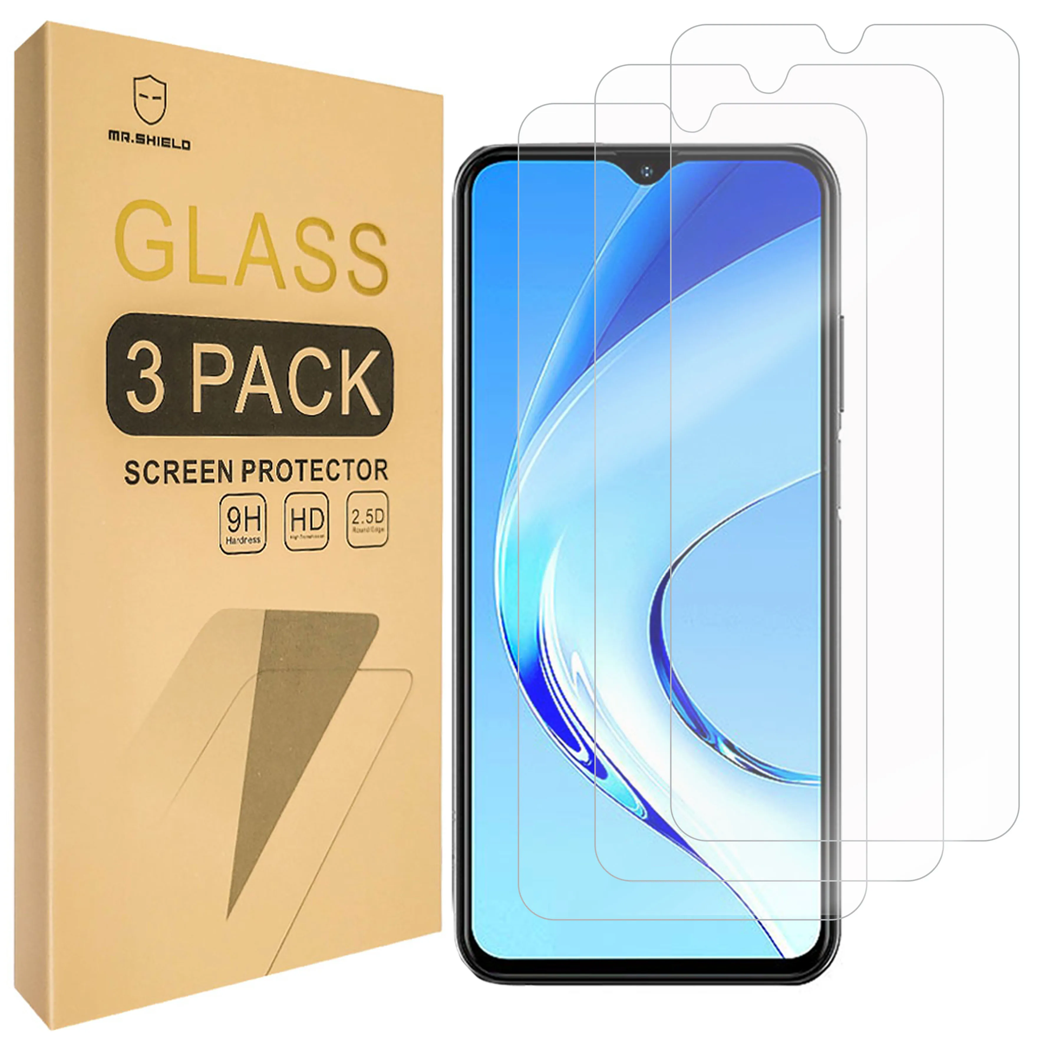 Mr.Shield [3-Pack] Screen Protector For Ulefone Note 12/12P [Tempered Glass] [Japan Glass with 9H Hardness] Screen Protector