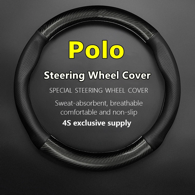 

PU Microfiber For VW Volkswagen Polo Steering Wheel Cover Leather Carbon 1.4 1.5 1.6 Cross 1.4TSI GTI 2013 2014 2015 2016 2018