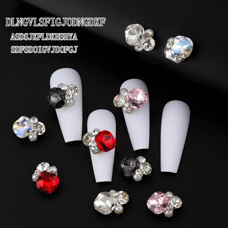 

10pcs Nail Art Diamond Jewelry Fat Square Pile Design Crystal Rhinestones For Nails Art Decorations DIY Nails Gems Accessories