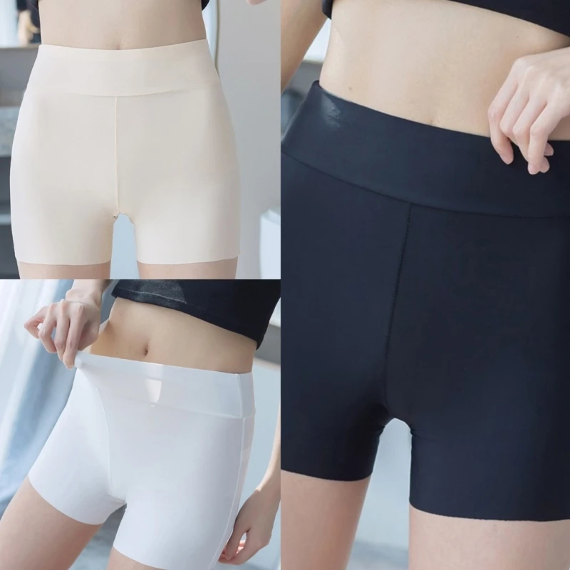 

Ice Silk Safety Shorts for Women Slip Shorts Breathable Under Skirts Shorts High Waisted Summer Shorts No Curling Boxers