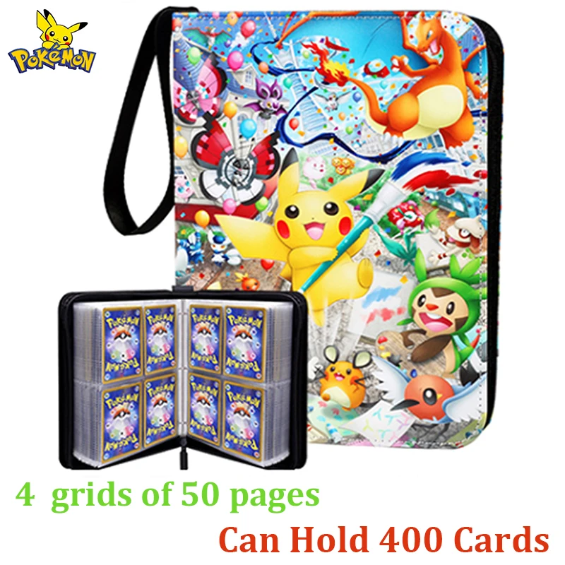 

2022 400pcs Pokemon Card Album Book Anime Cartoon Trading Cards Game Pikachu Charizard Collection Binder Holder Kids Toy Gift