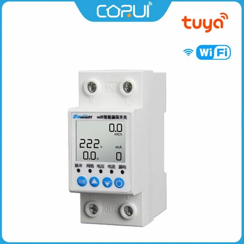 

Счетчик энергии Tuya с дистанционным управлением умный дом кВтч измеритель напряжения тока контроль мощности защита от утечки Новый Wi-Fi умны...