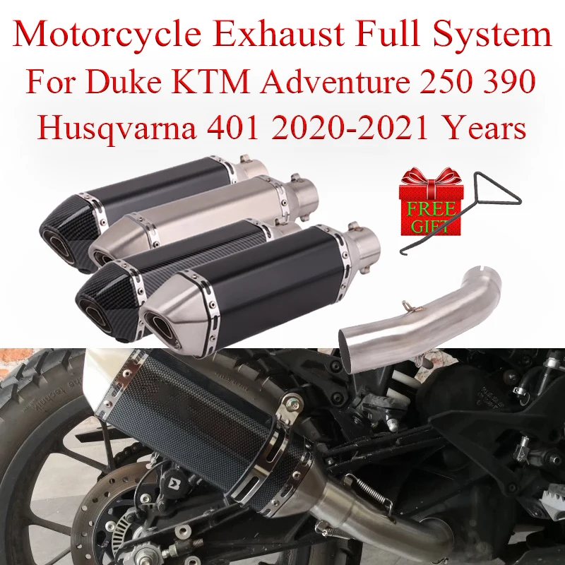 

Motorcycle Exhaust Full System Link Pipe For DUKE kTM 250 390 Adventure For Husqvarna 401 2020-2021 Modified Muffler Moto Escape