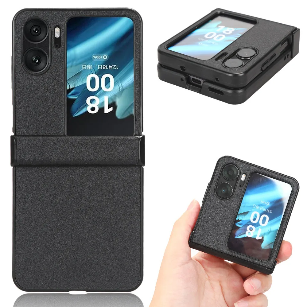 Для OPPO Find N2 флип-чехол модный матовый кожаный чехол из искусственной кожи задняя