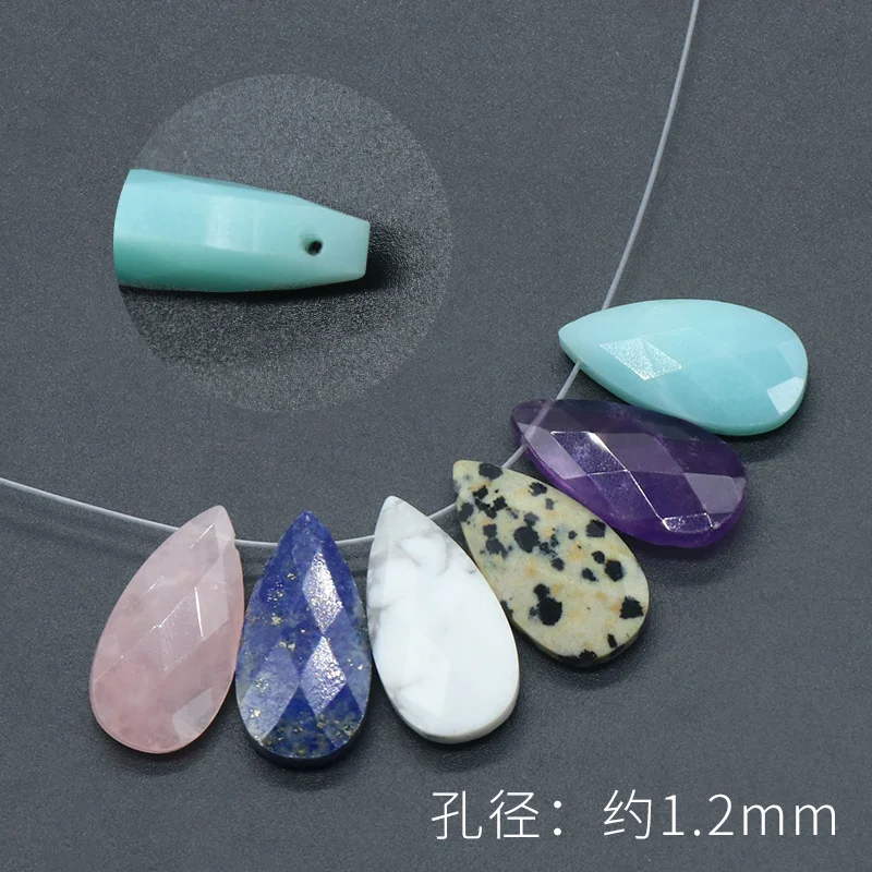

12pcs Trendy Assorted Waterdrop Natural Stone Amethysts Faceted Pendants Jewelry Crystal Quartz Charms Jewelry Making Hotselling