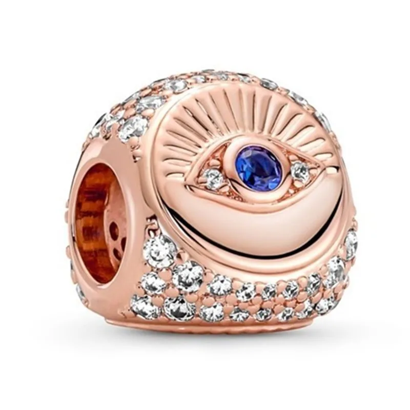 

Подвеска «Хамса» из серебра 925 пробы, трехсторонний Шарм-бусина «глаза и перо» подходит для браслета и ожерелья Пандоры, ювелирные изделия