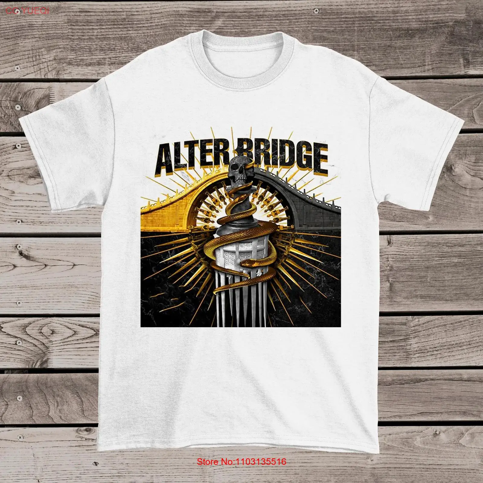 Новинка популярный браслет Alter Bridge подарок для фаната белая фотофутболка S3544