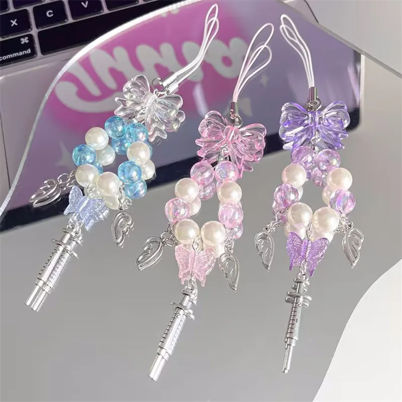 

Trendy Phone Charm Strap, Fairycore Phone Charm, keychain, Y2K Fashion Journal Binder Planner Charm, Wings Charm, gift for her