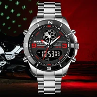 skmei digital watches el stainless steel 2time dual movement waterproof sports full touch screen classic relogio masculino1839