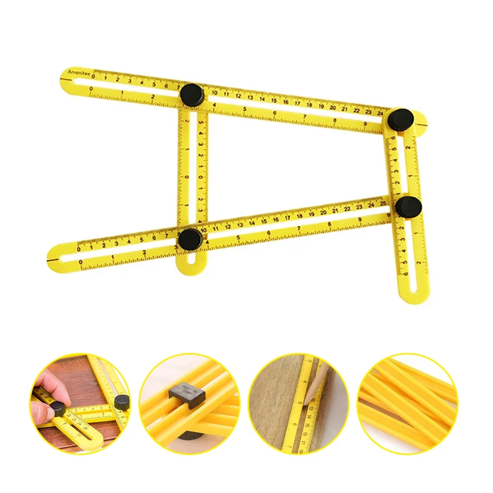 

Профессиональный шаблонный инструмент, угловая линейка, измерительный транспортир, четырехкратная линейка с метрической дюймовой шкалой, измерительные инструменты, измеритель