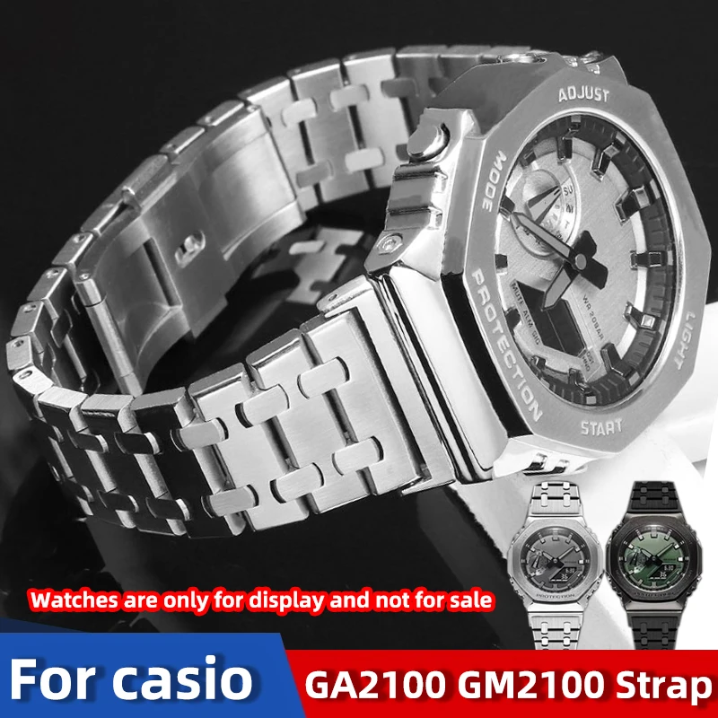Фото Ремешок для часов из нержавеющей стали для Casio G-Shock GA-2100/GA-2110/GA-B2100/GM2100 |   Замена 16 мм |   Прочный металлический ремешок для часов №1