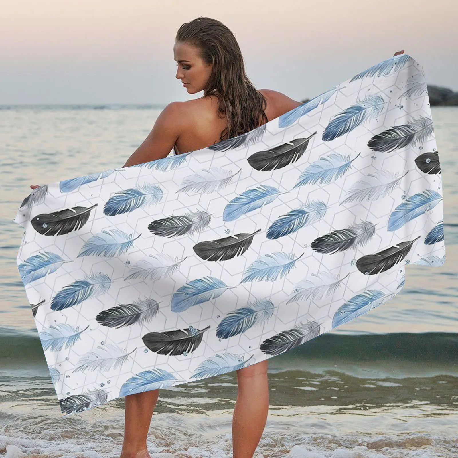

Microfiber Beach Towel Super Lightweight Camo Bath Towel Sandproof Beach Blanket Multi Brown Bath Towels Hand Set Gray Wash