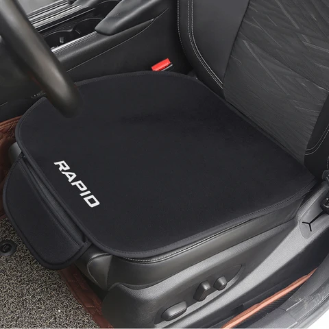 Подушка для автомобильного сиденья, нескользящий чехол из вискозы и бархата, Плюшевые аксессуары для Skoda Rapid