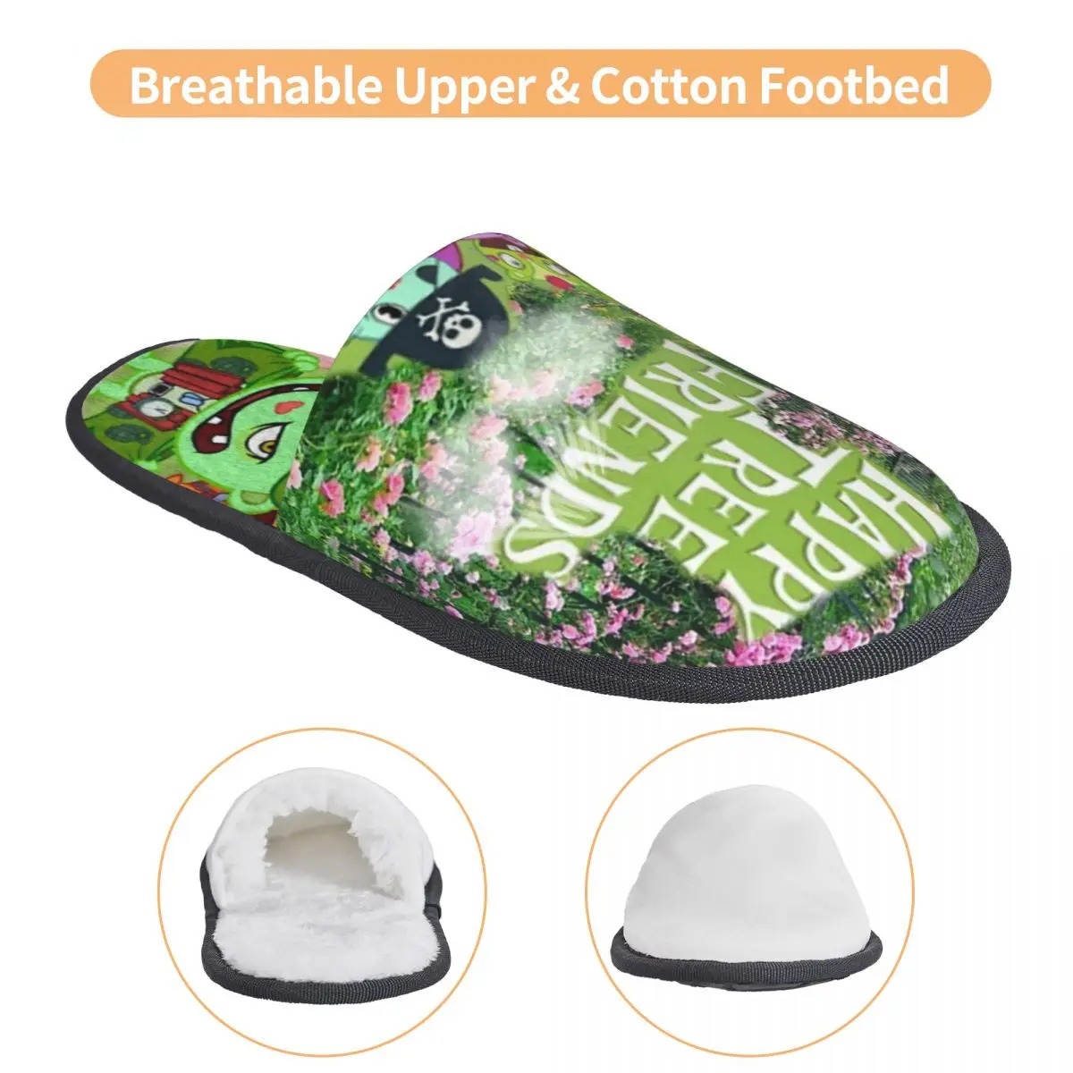 Фото Happy Tree Friends Flippy Lumpy Cuddles Loving Family Slippers из пены с эффектом памяти, теплые мягкие женские домашние тапочки, домашняя уютная обувь №3
