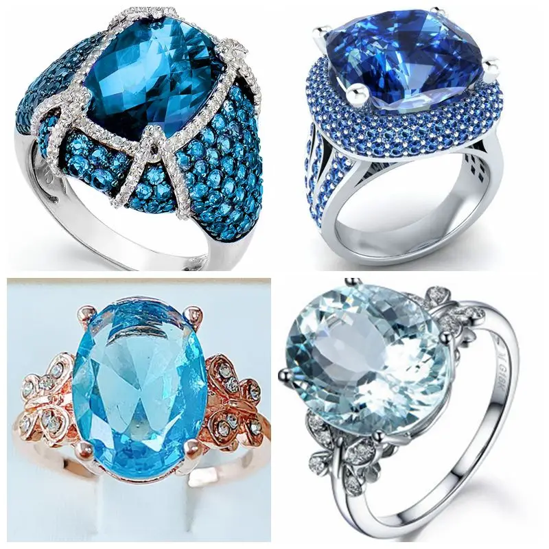 Женское кольцо с инкрустированным драгоценным камнем |