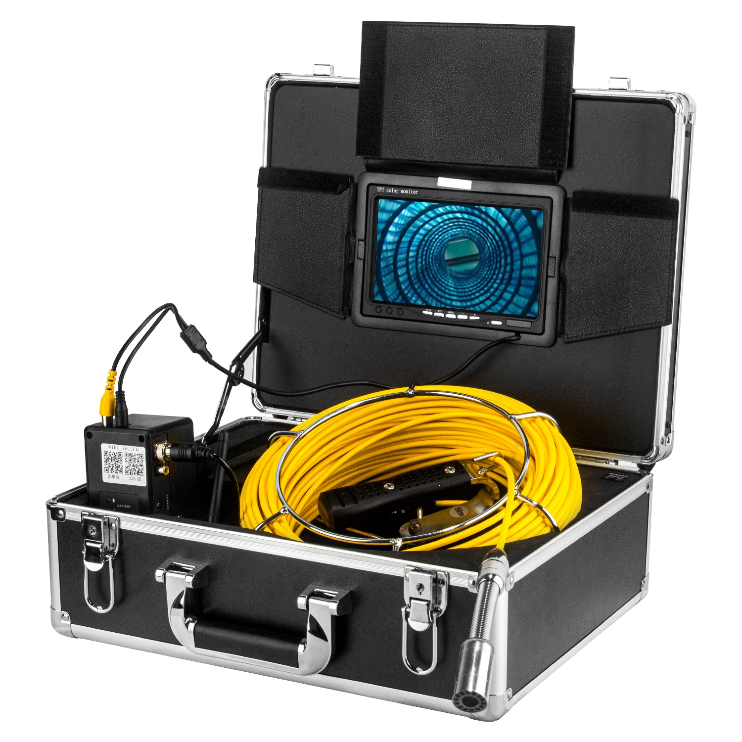 

7-дюймовый экран, длина кабеля 50 м, Дополнительный Портативный персонализированный видеорегистратор, запись, функция Wi-Fi, камера для обследования дренажной трубы