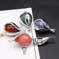 new style necklace pendant natural stone cage pendant for jewelry making diy necklace bracelet accessory