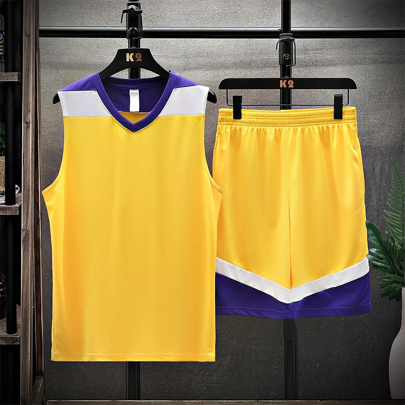 

Sports Suit Men's Summer Running Quick Drying Clothes Short SleeveTT-shirt Loose Ice Silk Playing Ball Training Wear