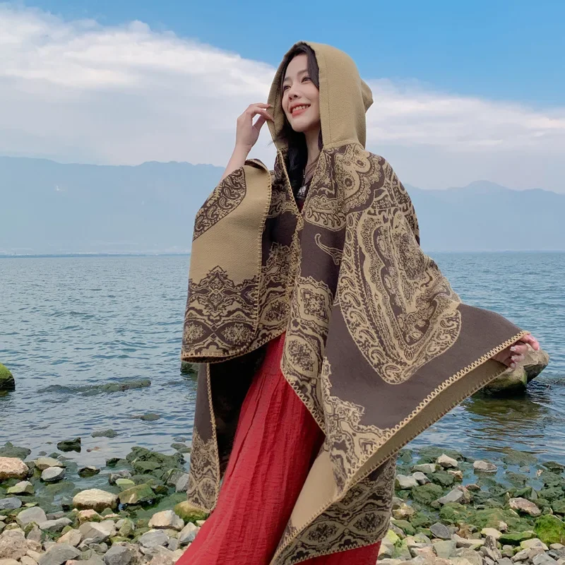 Женская накидка FZSLCYIYI богемный принт