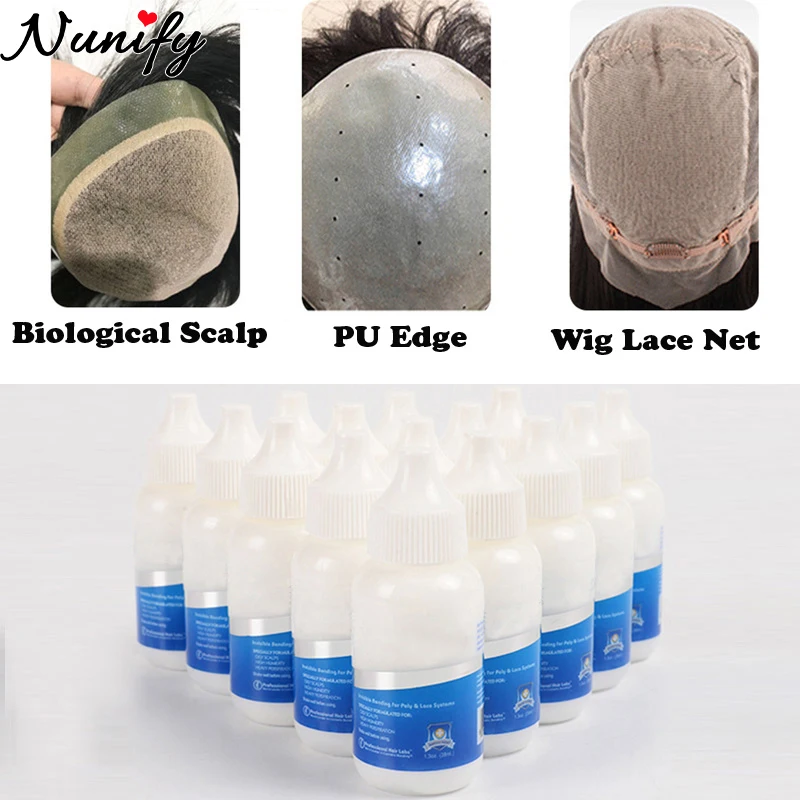 Nunify Hair Glue For Lace Wig Water Proof 3Pcs/Set Invisible Lace Wig Glue And Glue Remover Hair Replacement Adhesive 1.3Oz 38ml
