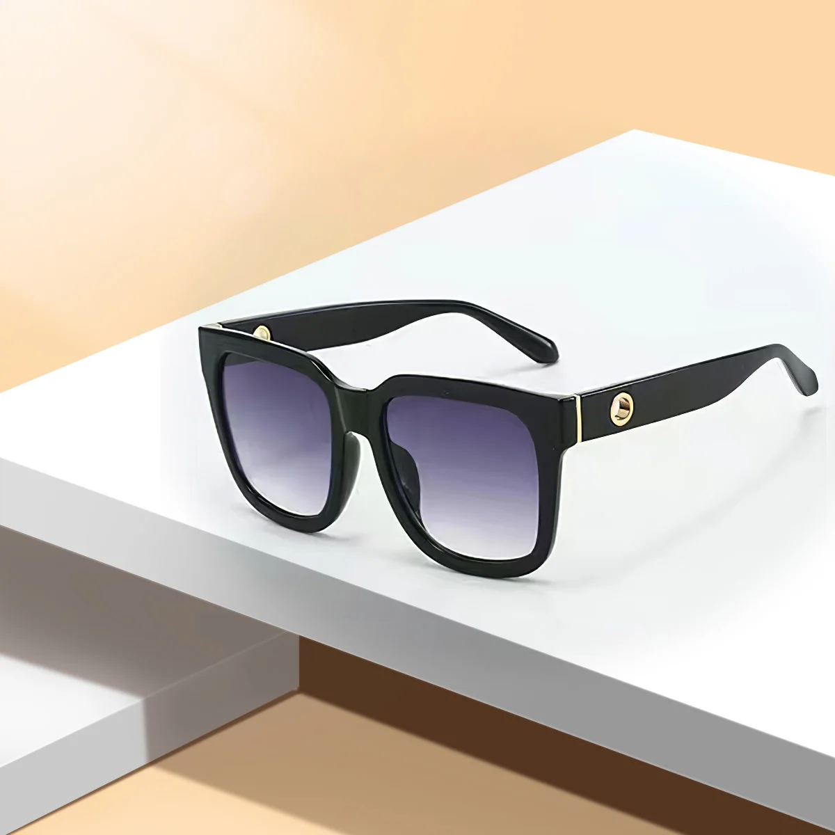 Винтажные Солнцезащитные Очки С Градиентом UV400 Поляризационные Прямоугольные