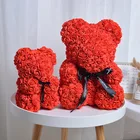 25 см40 см плюшевый розовый медведь, искусственный цветок, Роза медведя, Рождественское украшение для дома, подарки на день святого Валентина для женщин