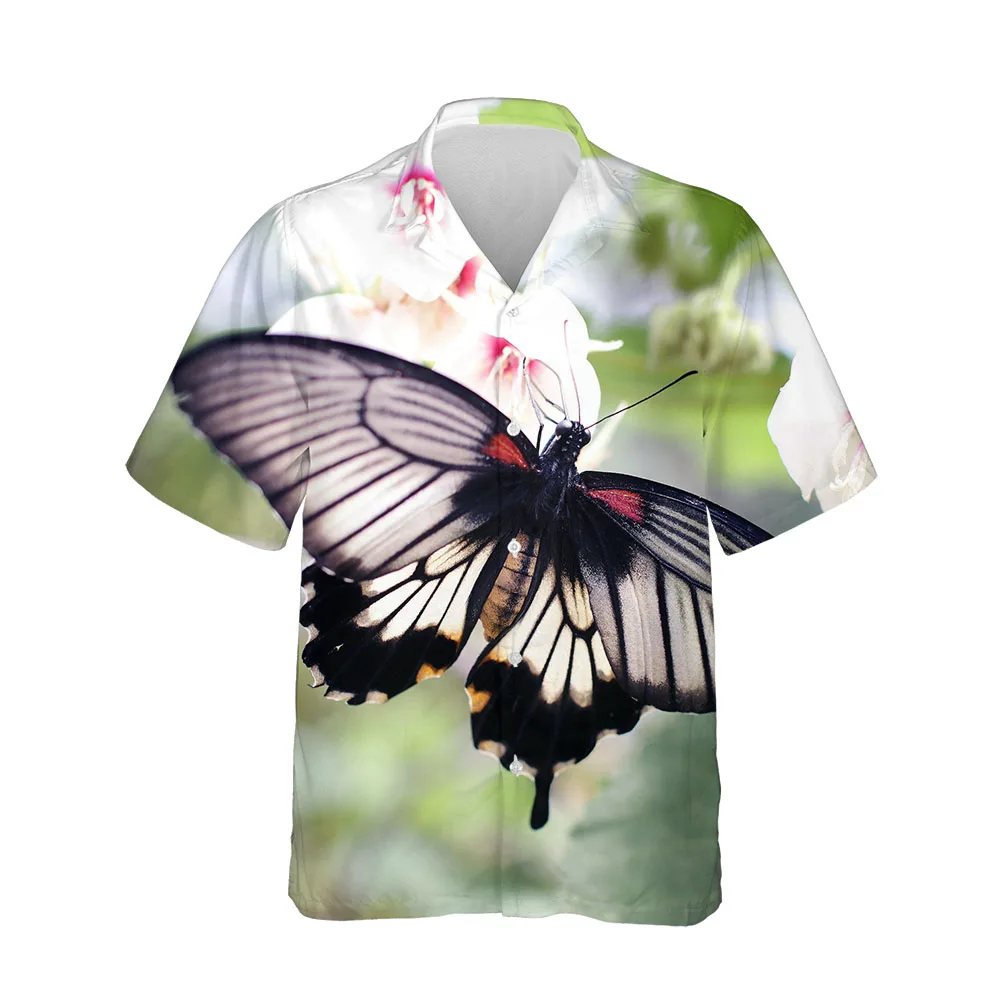 Jumeast 3D Summer Men Shirt Butterfly Series Mens Hawaiian Shirt Short Sleeve Fashion Streetwear Comfortable Breathable Blouses