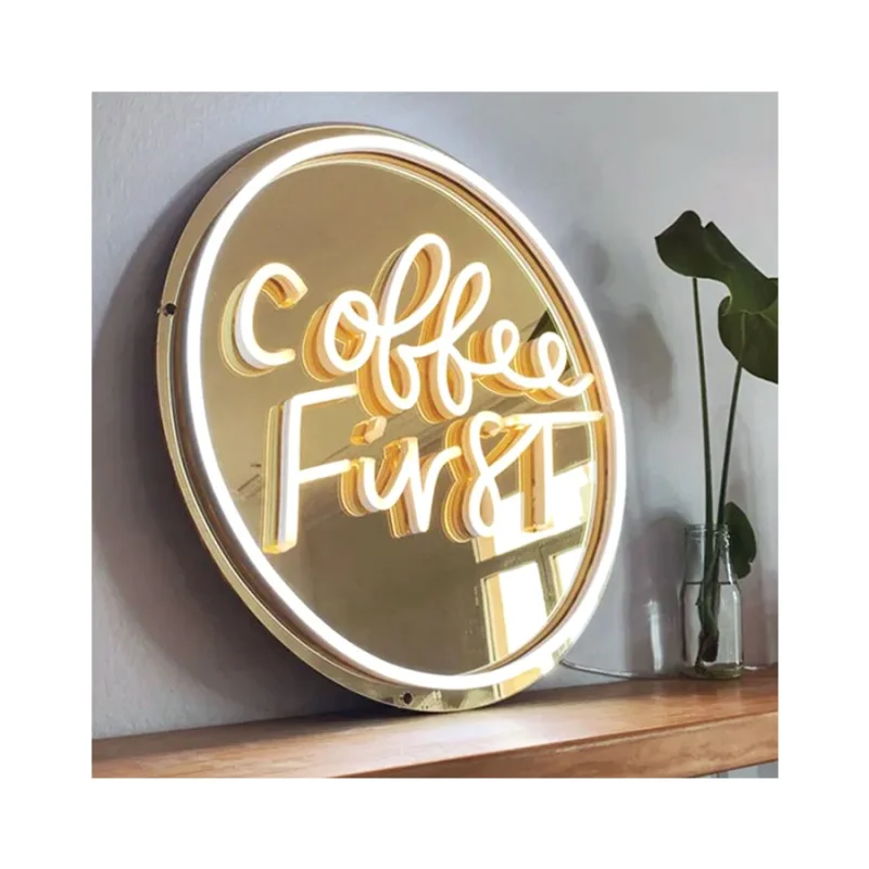 

2023 creative new design mirror custom neon light sign led light neon sign for wedding decorations