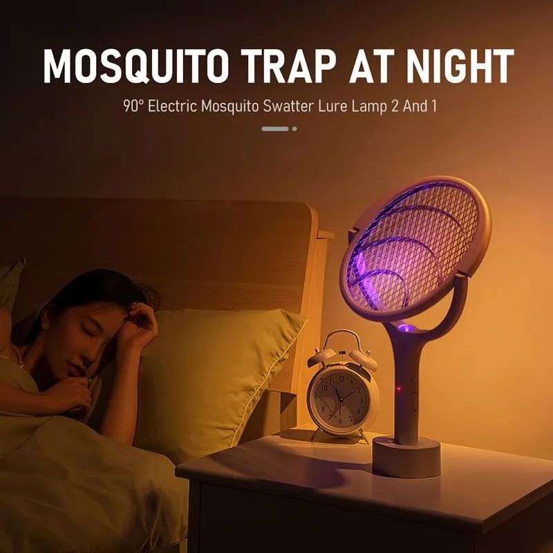 

ZK30 New 90 Degree Rotatable Mosquito Killer Lamp Electric Shocker 365nm UV Light Bug Zapper Trap Flies Summer Fly Swatter