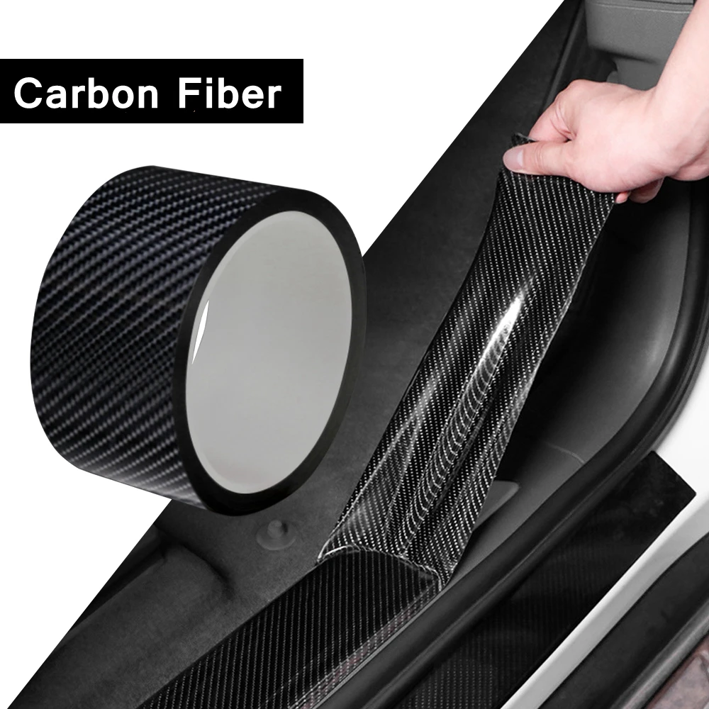 

3D Carbon Fiber Car Sticker Carbon Fiber Pattern Car Door Protection Stickers Auto Decoration Waterproof Film Car Accessories