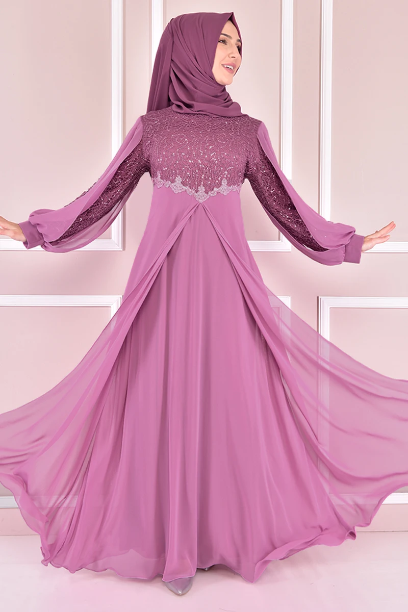 Кружевное платье розового цвета Kurusu KBR10002