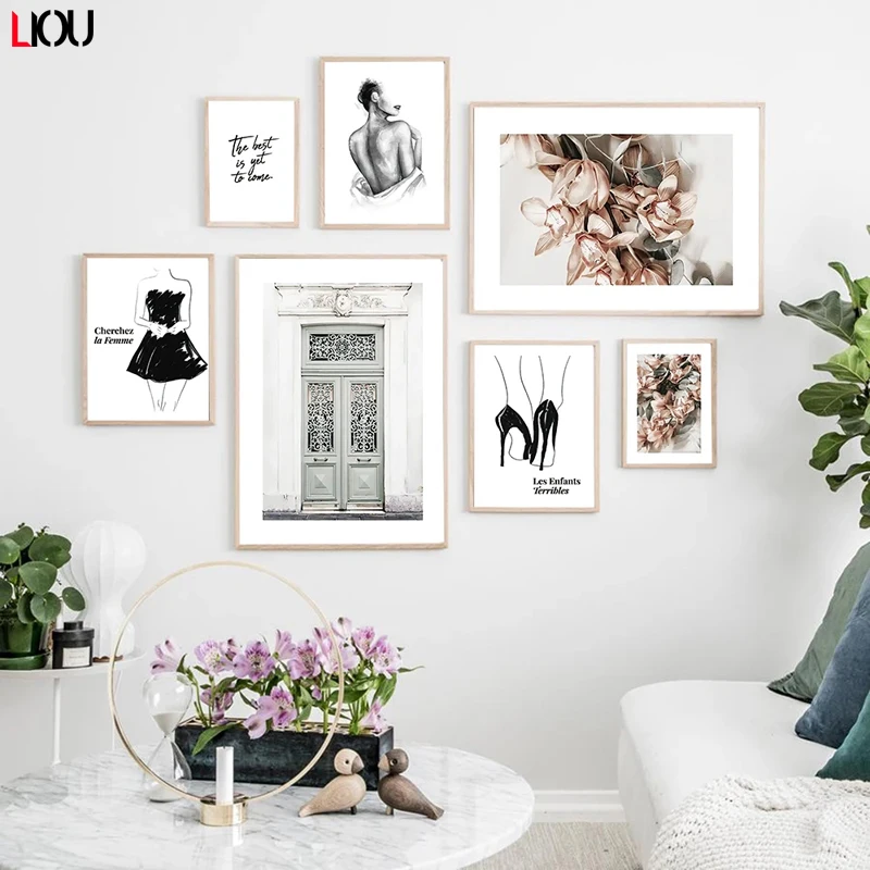 Плакат с розовыми пионами Романтический Модный Настенный декор для комнаты