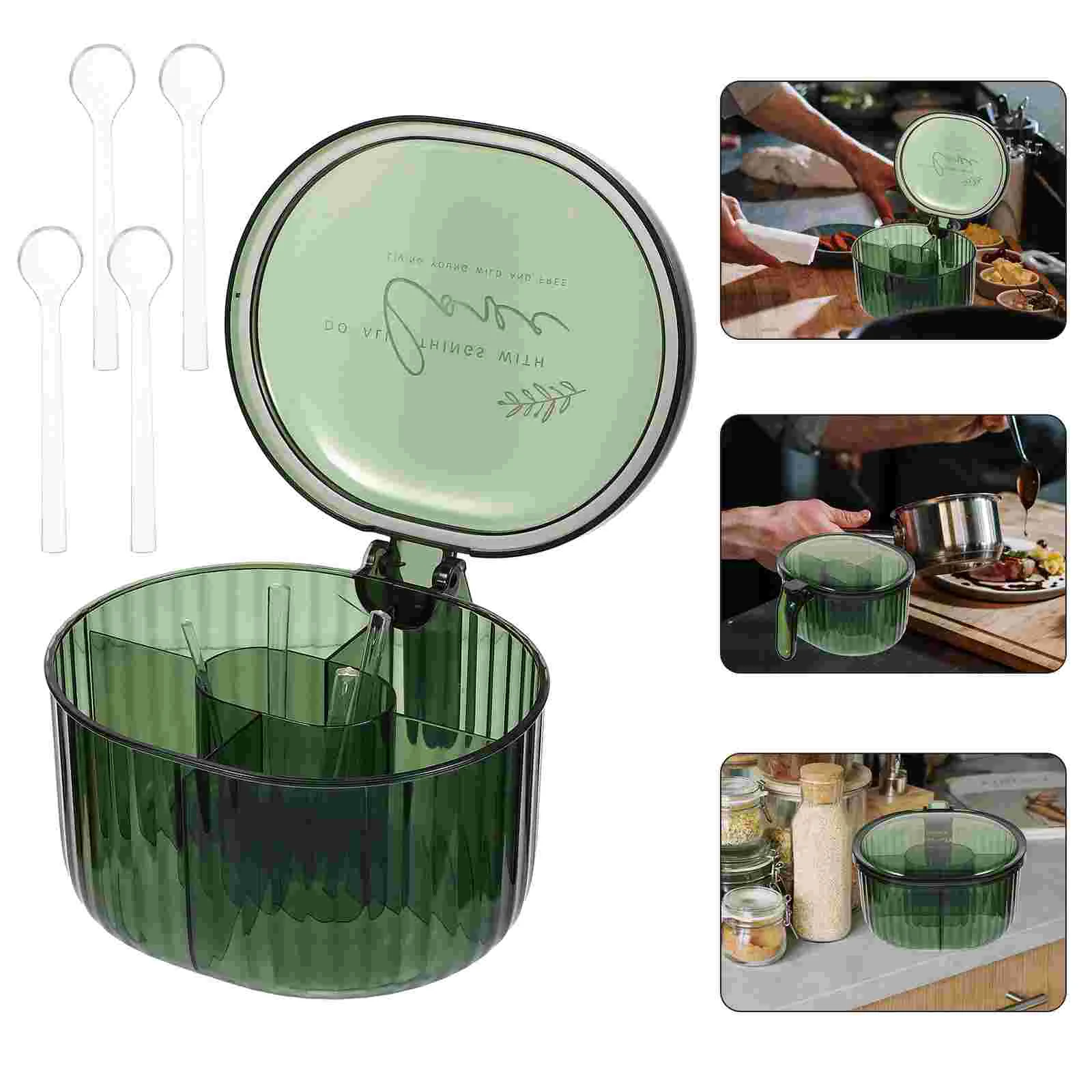 

Seasoning Condiment Spices Container Box Jars Pots Compartment Salt Set Storage Jar Travel Glass Canisters Multi Shaker Sugar