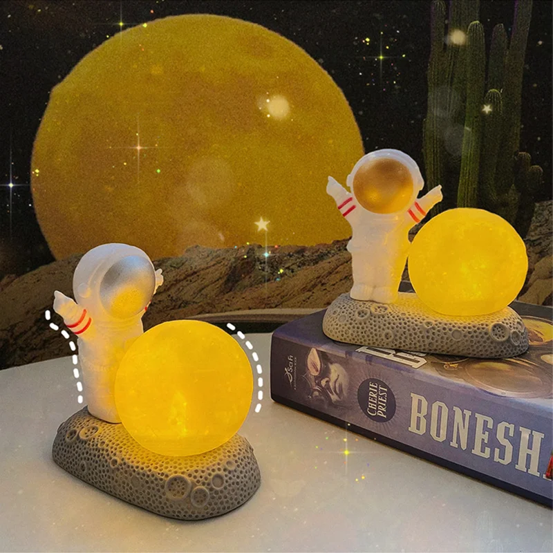 

Астронавт космонавт светодиодный ночсветильник Ins настольная лампа мальчик спальня прикроватная фотолампа креативный подарок Полимерная ...