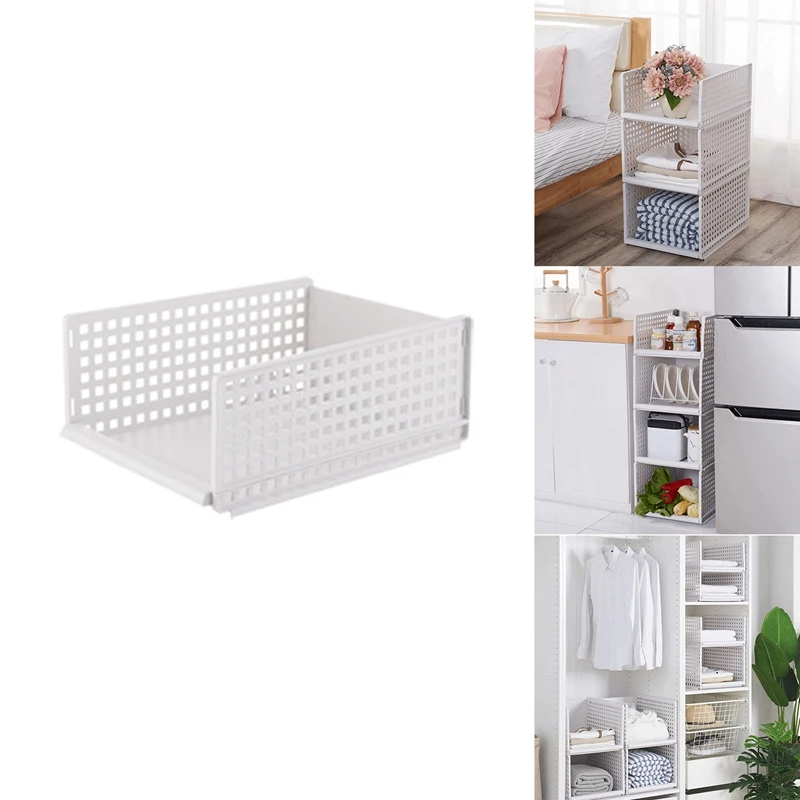 

Hot Sale Stackable Wardrobe Drawer Cabinet Organizer Drawer Clothes Closet Storage Box Shelves Layered Partitions Storage Rack