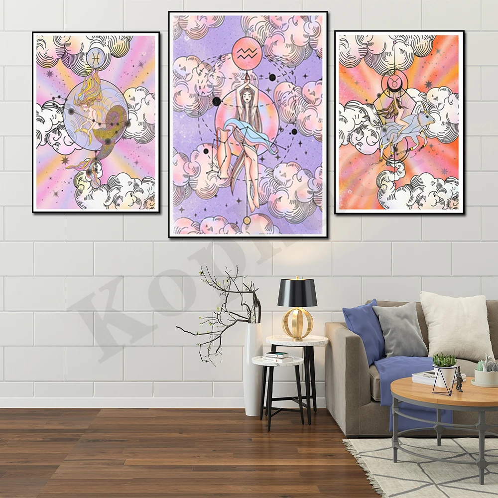 

Abstract Zodiac Celestial Art Astrology Witchcraft Wall Art Poster