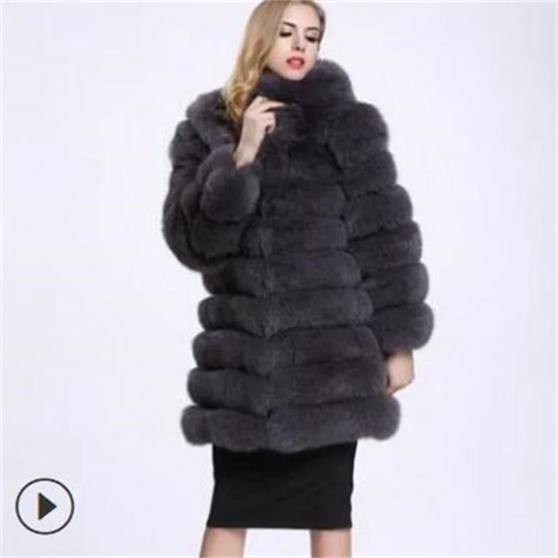 Autumn faux fur leather jacket womens splice hooded warm fur leather coat women loose jackets winter thicken fashion b523